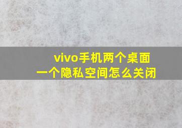 vivo手机两个桌面 一个隐私空间怎么关闭